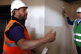DIY SOS presenter Nick Knowles at a previous programme project. He has been filming in Bristol today.