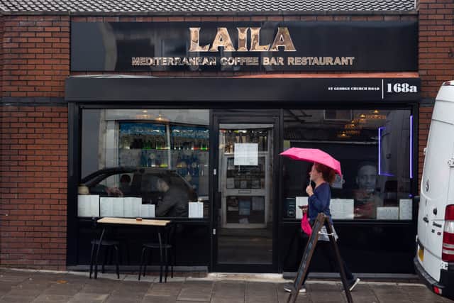 The new look Laila, which is a mediterranean restaurant.