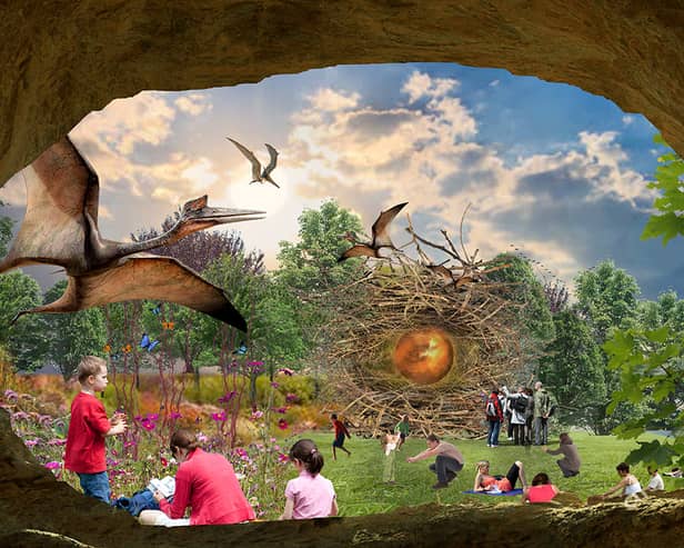 The proposed ‘augmented reality’ zoo, featuring a 100ft viewing platform over Clifton and a massive park space. 