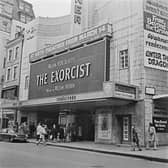 The horror film 'The Exorcist' showing at the Warner Rendezvous cinema in the West End of London, UK, 14th March 1974. The film was directed by William Friedkin from a book by William Peter Blatty. (Photo by Evening Standard/Hulton Archive/Getty Images)
