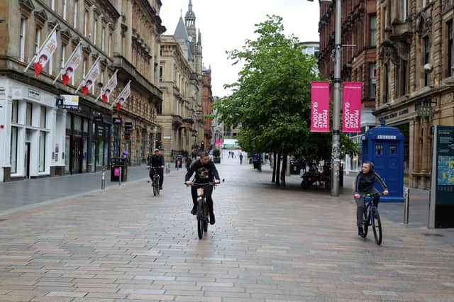Jet McDonald is cycling to Glasgow (pictured) to tow an ice block to the COP26 summit being held in the city (Shutterstock)