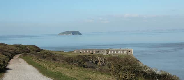 Brean Down offers a view onto the Bristol Channel including the island of Steep Holm 