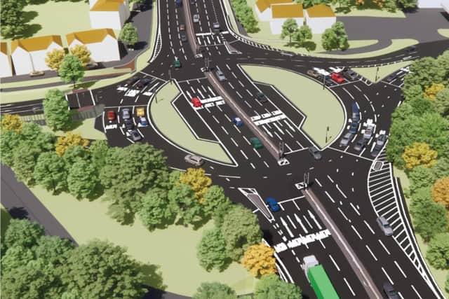 The proposed roundabout at Deanery Road at Warmley