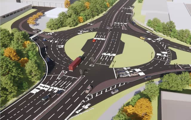 One of the ‘hamburger roundabout’ proposed for Kingsfield at Barrs Court