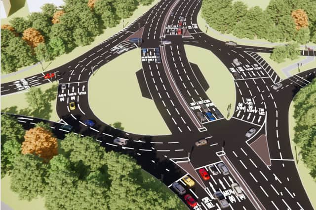The proposed roundabout at Siston Hill on the ring road