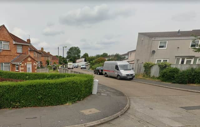 Courtenay Crescent in Knowle, where a man was shot in the leg