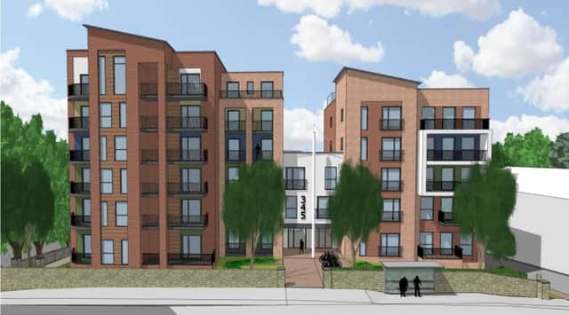A drawing of how the 109 apartments at 345 Bath Road will look
