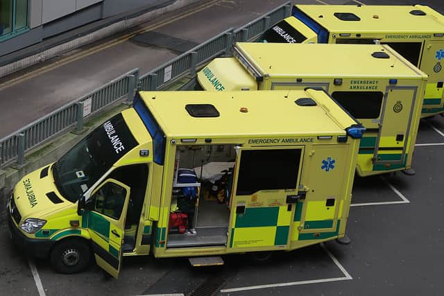 Ambulances outside the Accident and Emergency department of the Bristol Royal Infirmary (Photo by Matt Cardy/Getty Images)