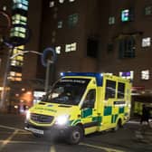 A ambulance leaves the Accident and Emergency department of the Bristol Royal Infirmary (Photo by Matt Cardy/Getty Images)