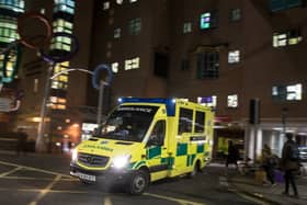 A ambulance leaves the Accident and Emergency department of the Bristol Royal Infirmary (Photo by Matt Cardy/Getty Images)