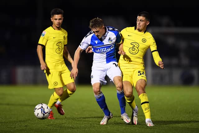 Cameron Hargreaves, son of Chris, is following Zain Walker to Chippenham Town. (Photo by Alex Burstow/Getty Images)