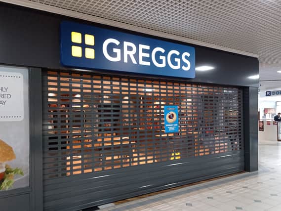 The Greggs store on the upper level of the Galleries has been closed since October 19