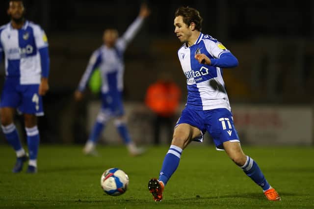 Sam Nicholson was on target for Bristol Rovers in their 1-1 draw with Salford. (Photo by Michael Steele/Getty Images)