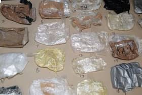At least 38 bagged 1kg blocks of cocaine were discovered in Aaron Jefferies Jaguar