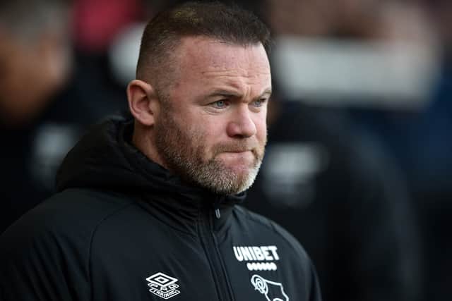 Derby manager Wayne Rooney has on-the-field issues such as injuries to key players. (Photo by Nathan Stirk/Getty Images)