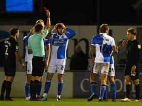Cian Harries was the second Bristol Rovers player to be sent off tonight. (Photo by Michael Steele/Getty Images)