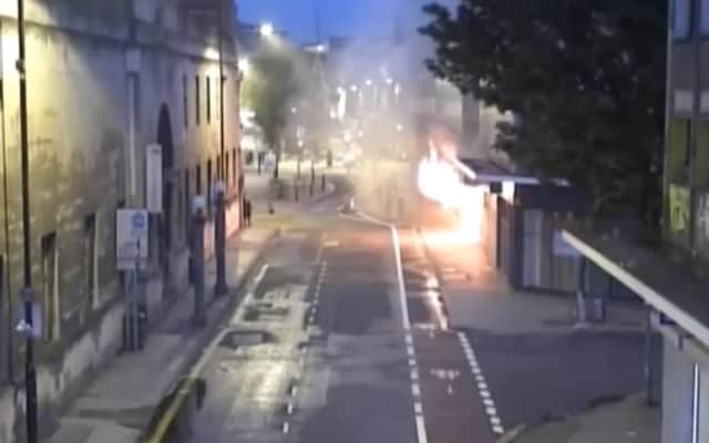 CCTV footage showing flames coming from the fire at SWX nightclub