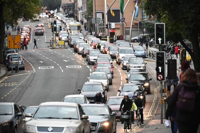 <p>Bristol is the third most congested city in the UK. Cars queue along Upper Maudlin Street</p>
