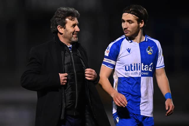 Tommy Widdrington was caretaker manager of Bristol Rovers in February. (Photo by Dan Mullan/Getty Images)