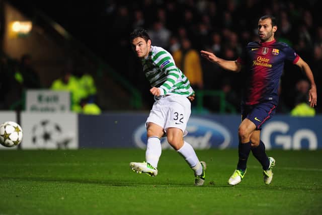 The most memorable goal of Tony Watt’s career was his winning strike against Barcelona. (Photo by Stu Forster/Getty Images)