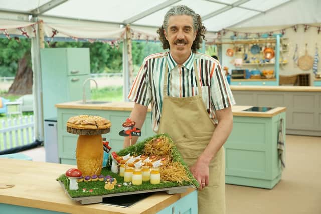Giuseppe watched the GBBO final with family and friends at the Gloucester Old Spot in Bristol (Pic credit: Clips and Still at Love Productions)