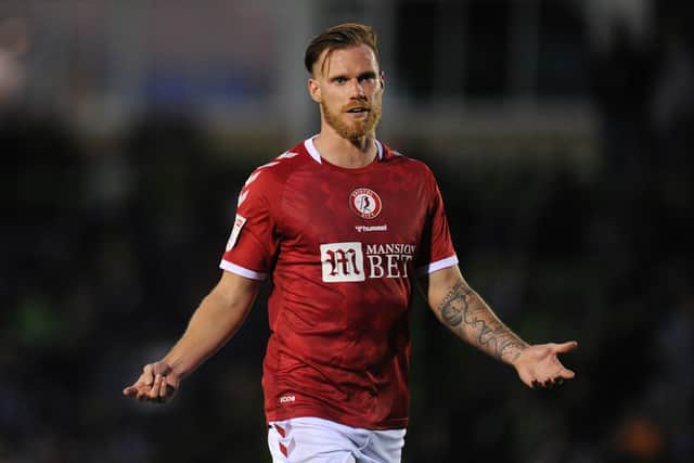 Tomas Kalas of Bristol City reacts during the Carabao Cup First Round Match between Forest Green Rovers and Bristol City at The Energy Check New Lawn on August 10, 2021.