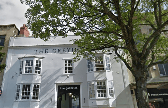 The former Greyhound coaching inn is one of the interesting listed buildings that line the street.