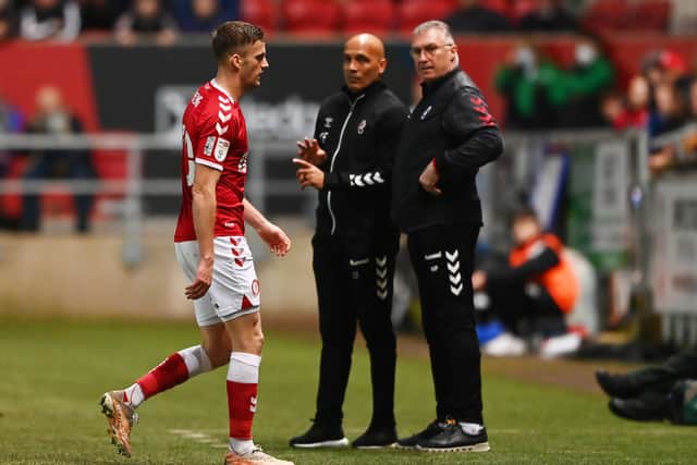 Andy King leaves the pitch after being shown a red card during the defeat to QPR
