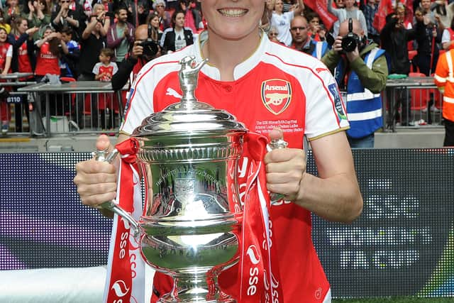 After leaving Bristol City, Spanish striker Natalia Pablos won the FA Cup at Wembley Stadium. (Photo by David Price/Arsenal FC via Getty Images)