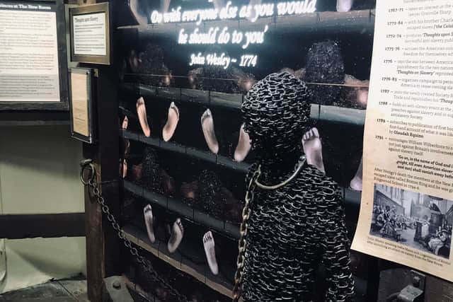 An exhibit on the slave trade within the museum.