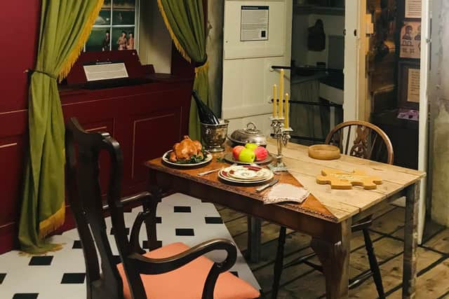 This exhibit shows how John Wesley and his family would have dined in the 1700s.