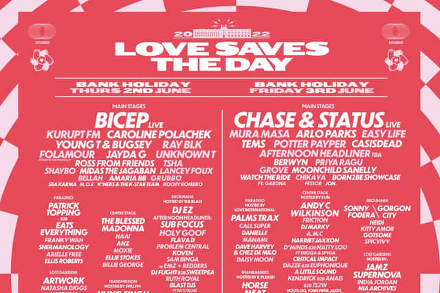 The line-up poster released by the festival