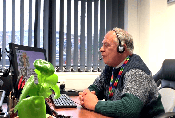 SPB call handler volunteer Andro at the charity’s Warmley office.