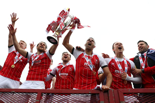 Liam Sercombe won promotion out of League Two last season. (Photo by Matthew Lewis/Getty Images)