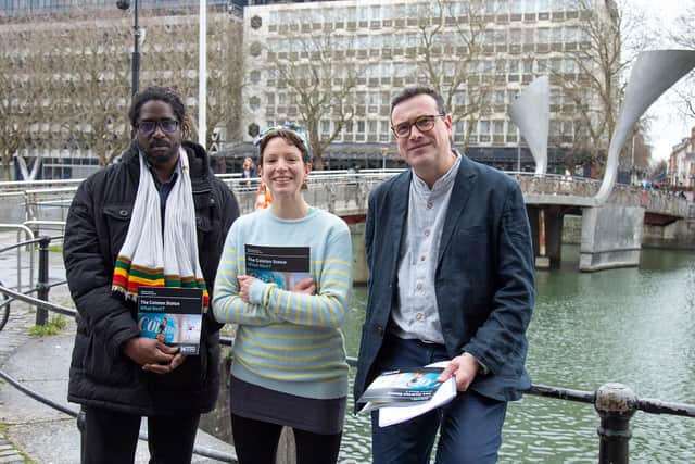 Professor Shawn Sobers, member of the We Are Bristol History Commission, Joanna Burch-Brown, co-chair of the We Are Bristol History Commission and Professor Tim Cole, Chair of History Commission.