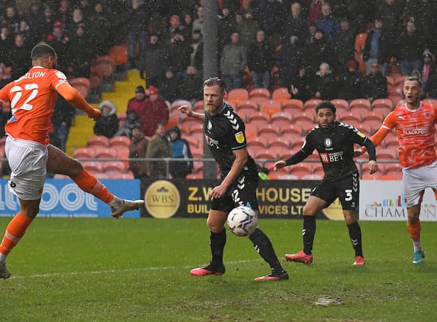 <p>CJ Hamilton strikes the opener for Blackpool in a miserable day for Bristol City</p>
