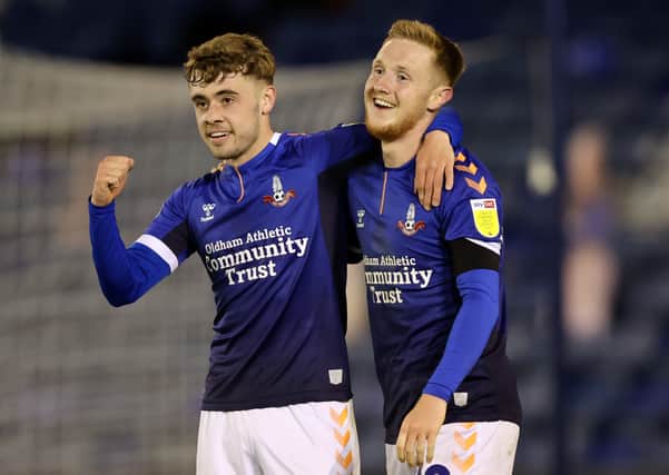 Davis Keillor-Dunn was twice on target for Oldham Athletic this evening. (Photo by Clive Brunskill/Getty Images)