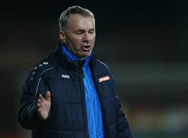 <p>John Sheridan was happy that his team stuck to the game plan against Bristol Rovers. (Photo by Lewis Storey/Getty Images)</p>