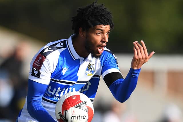 Josh Grant hasn’t played for Bristol Rovers since their draw with Sutton United. (Photo by Alex Burstow/Getty Images)