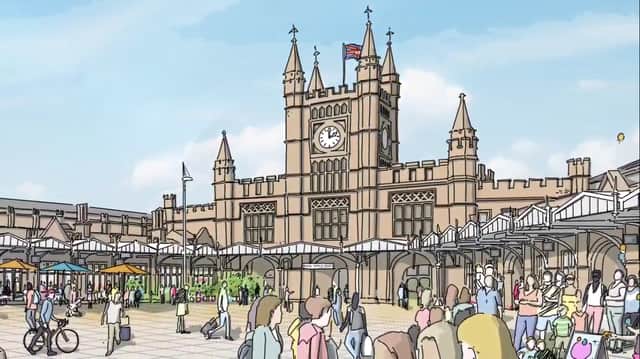An artist’s impression of the Temple Quarter regeneration project which would include a £200m refurbishment of Temple Meads Station.