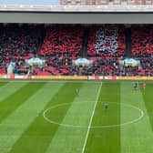 The Ashton Gate Eight are celebrated during the win against Middlesbrough.
