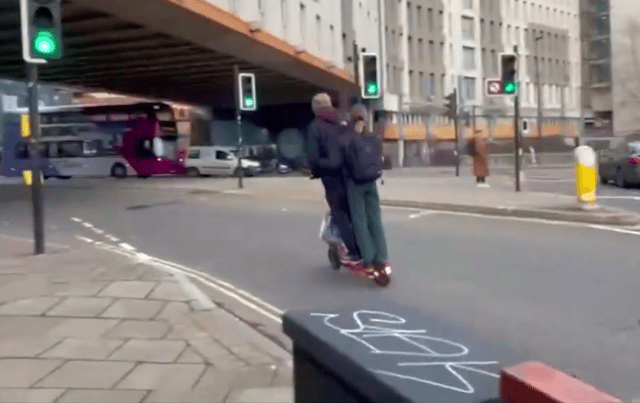 A pair of ‘double riders’ were captured at the Bearpit roundabout.