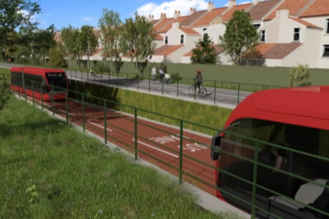 Artist impression from one of the options considered for the Callington Link Road 