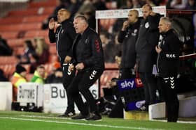 Nigel Pearson, manager of Bristol City, reacts during the loss to Barnsley.