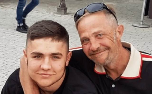 Cory Leaworthy, who took his own life earlier this month, with his dad Paul.