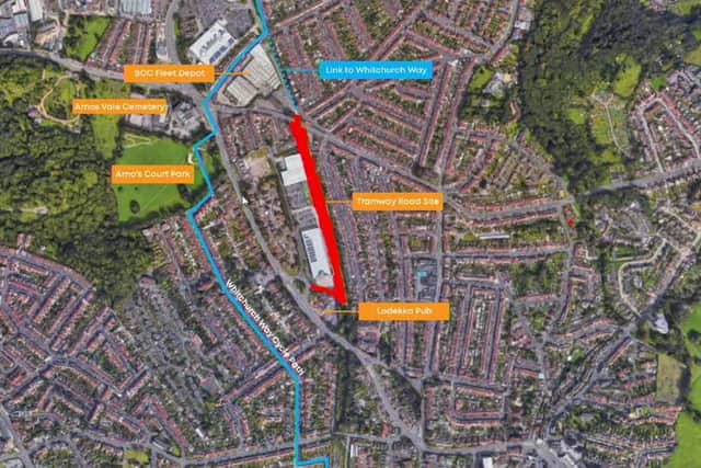 The red line shows the northern half of the greenway that was approved by Bristol City Council planning committee for the cycle path