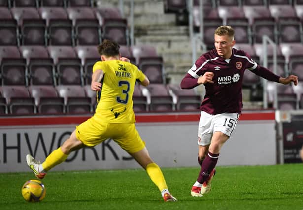 Taylor Moore has spent almost the whole season at Hearts. (Photo by ANDY BUCHANAN/AFP via Getty Images)