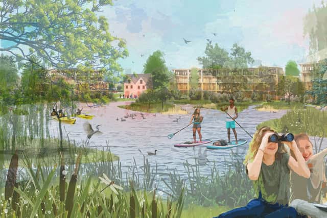 View of the lake as proposed for Bristol Zoo Gardens