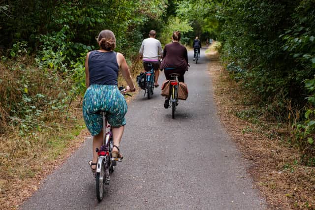 People enjoying the Bristol to Bath Cycle Path