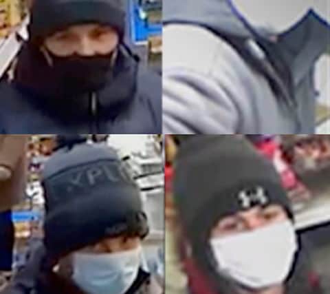 The four men involved in the raids captured on CCTV